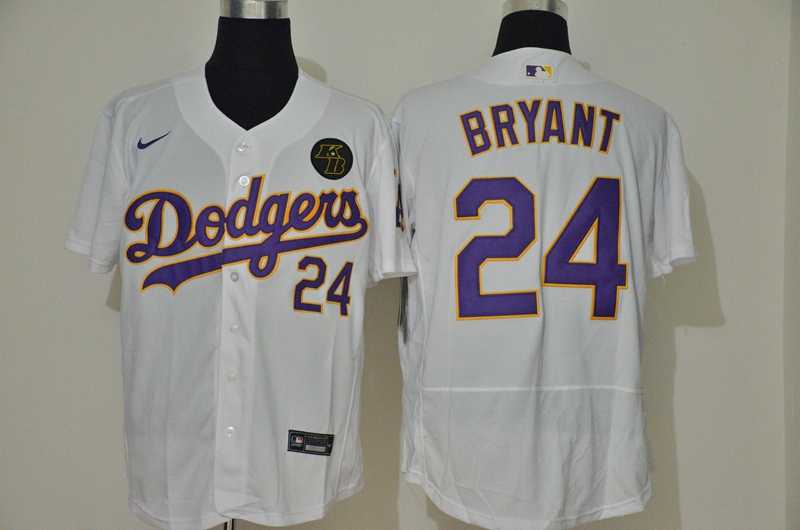 Dodgers 24 Kobe Bryant White 2020 Nike KB Flexbase Jersey,We sell and wholesale Dodgers 24 Kobe Bryant White 2020 Nike KB Flexbase Jersey on line form chian!